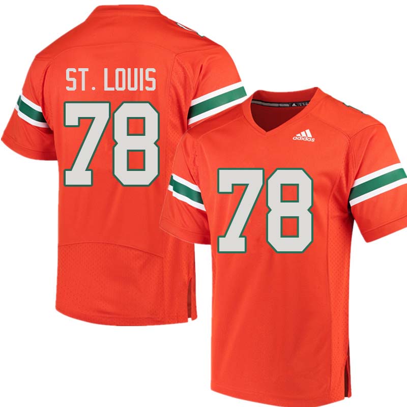 Adidas Miami Hurricanes #78 Tyree St. Louis College Football Jerseys Sale-Orange